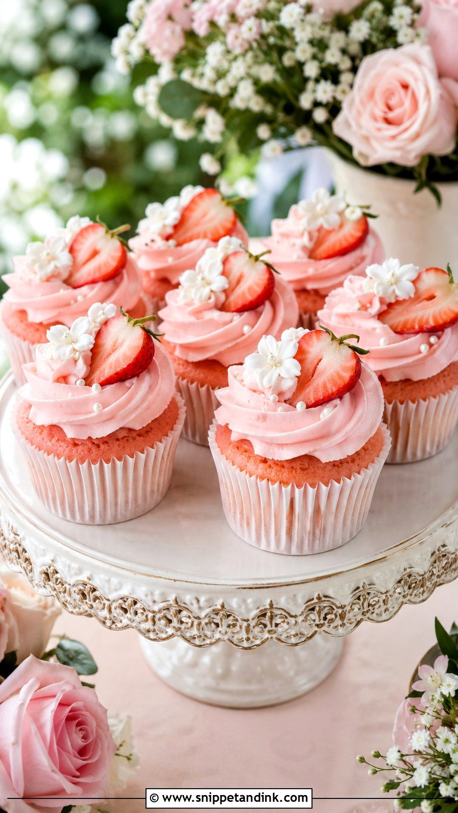 Strawberry Cream Cheese Wedding Cupcakes - Snippet and Ink - 25 Wedding Cupcake Frosting