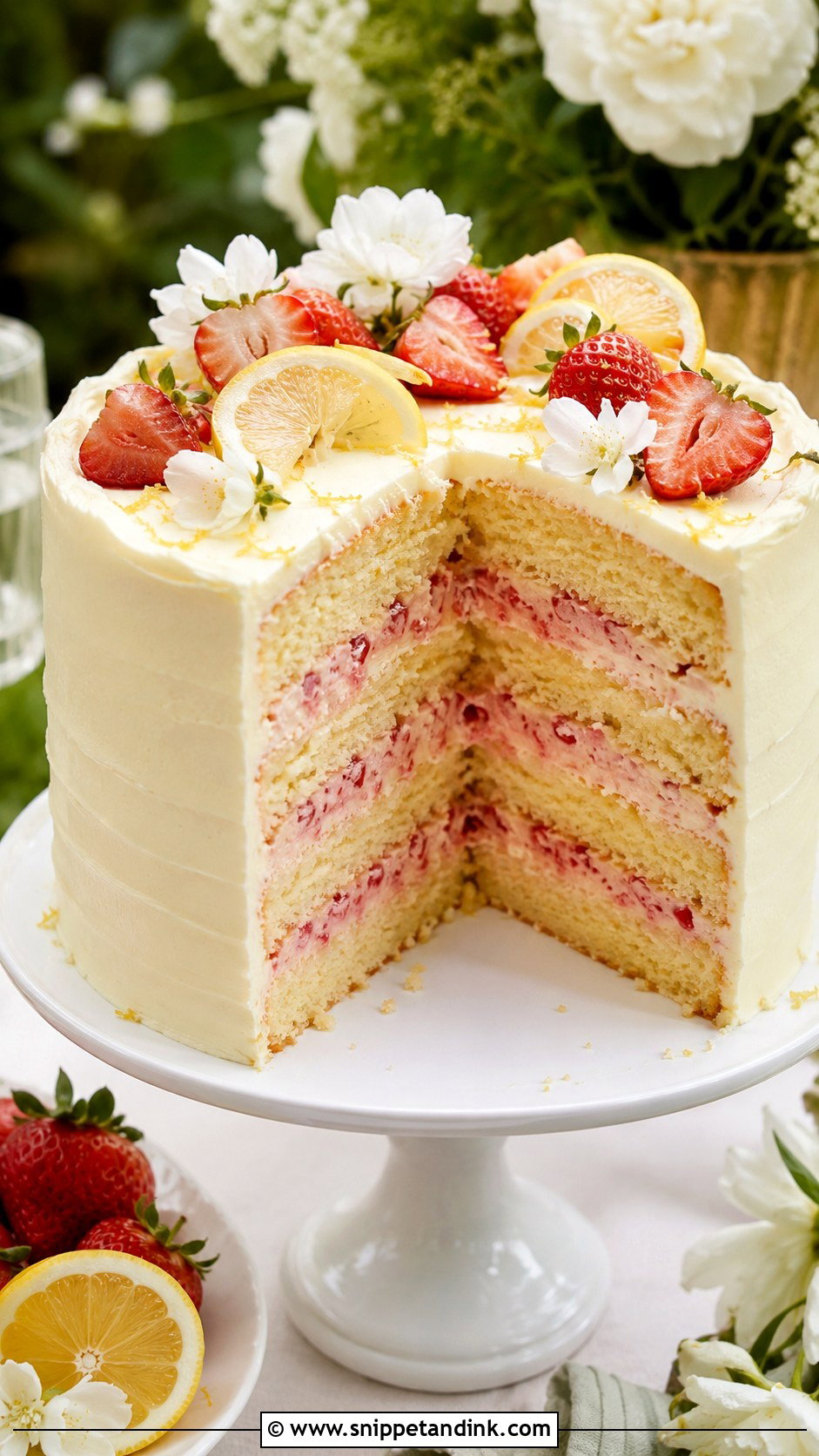 Strawberry Lemon Wedding Cake - Snippet and Ink - 20 Best Strawberry Cake Ideas for Wedding