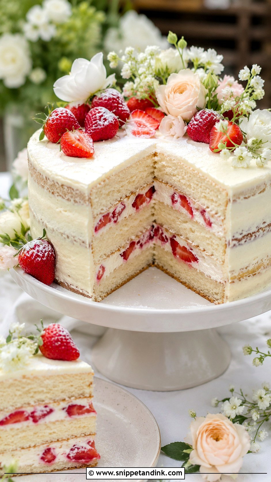 Strawberry Mascarpone Wedding Cake - Snippet and Ink - 20 Best Strawberry Cake Ideas for Wedding