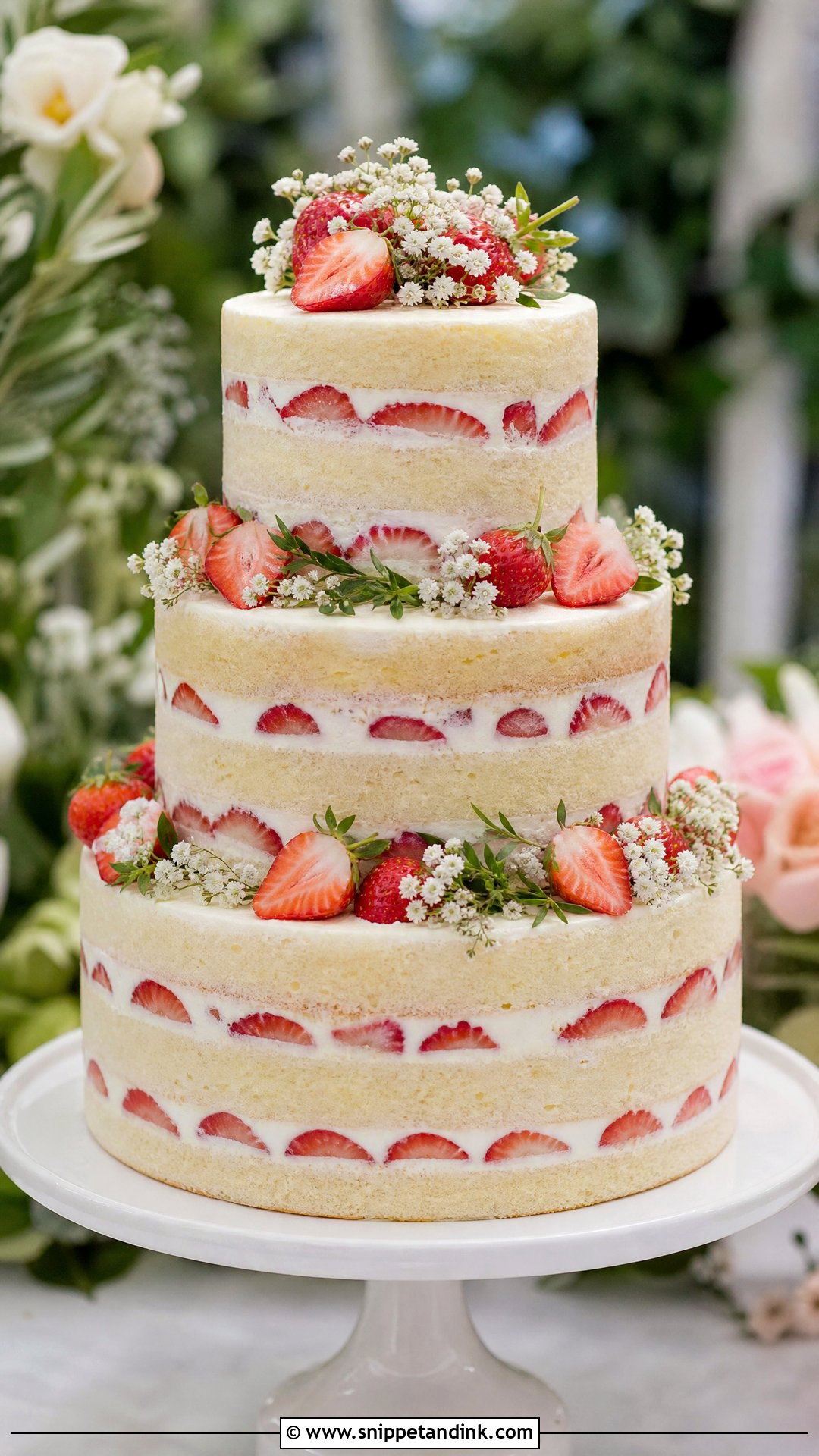 Strawberry Shortcake Wedding Cake - Snippet and Ink - 20 Strawberry Wedding Cake Ideas