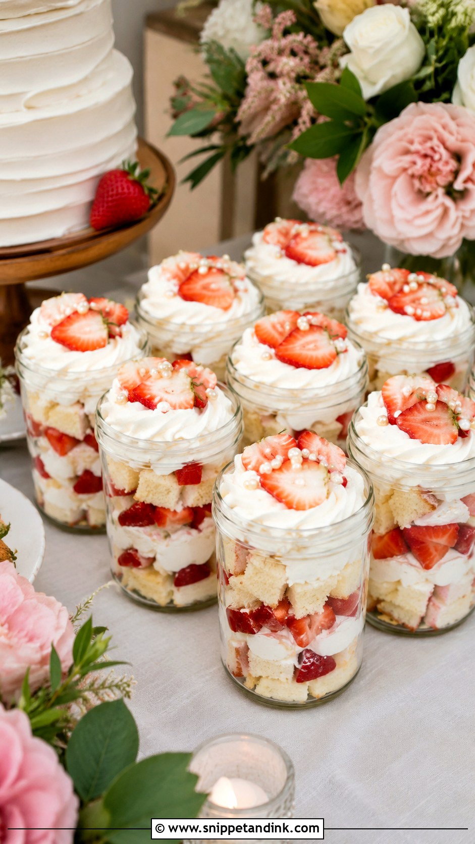 Strawberry Shortcake Wedding Cake In A Jar - Snippet and Ink - 25 Wedding Cake Ideas in a Jar