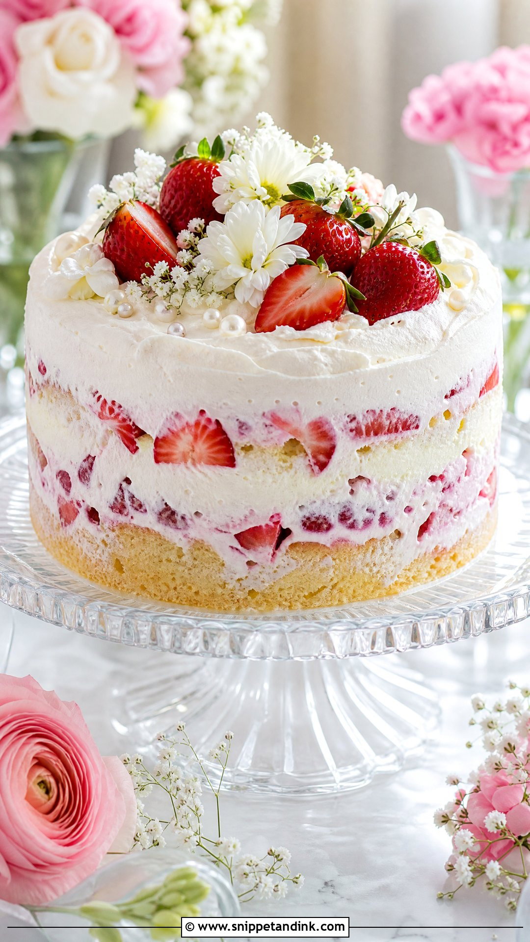 Strawberry Tres Leches Mexican Wedding Cake - Snippet and Ink - 20 Mexican Wedding Cakes