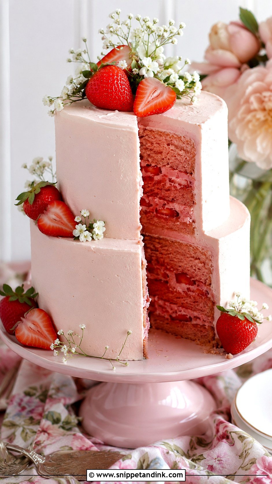 Strawberry Wedding Cake - Snippet and Ink - 20 Popular Cake Flavors for Wedding