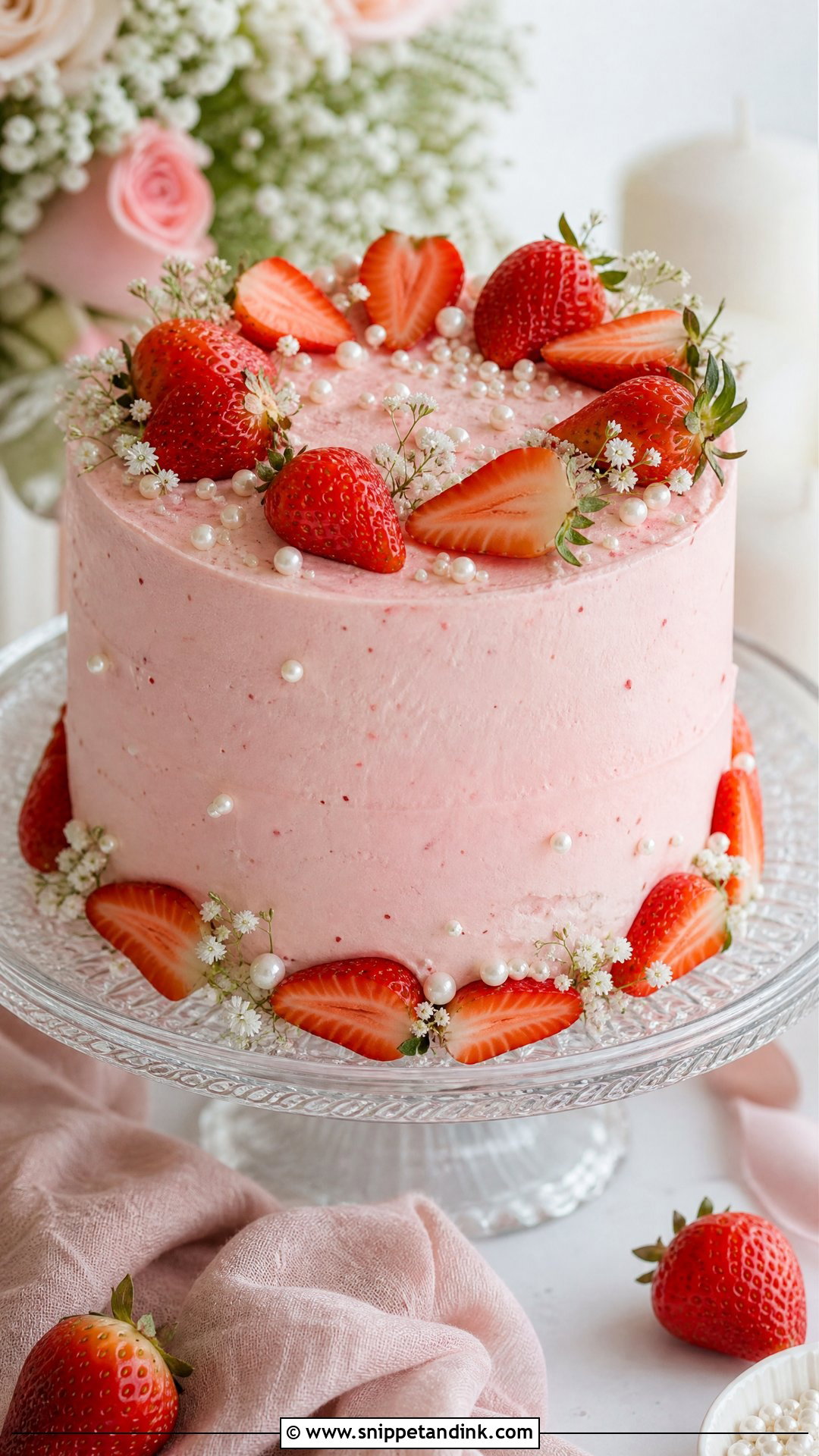 Strawberry Wedding Cake - Snippet and Ink - 30 Simple Wedding Cake Ideas