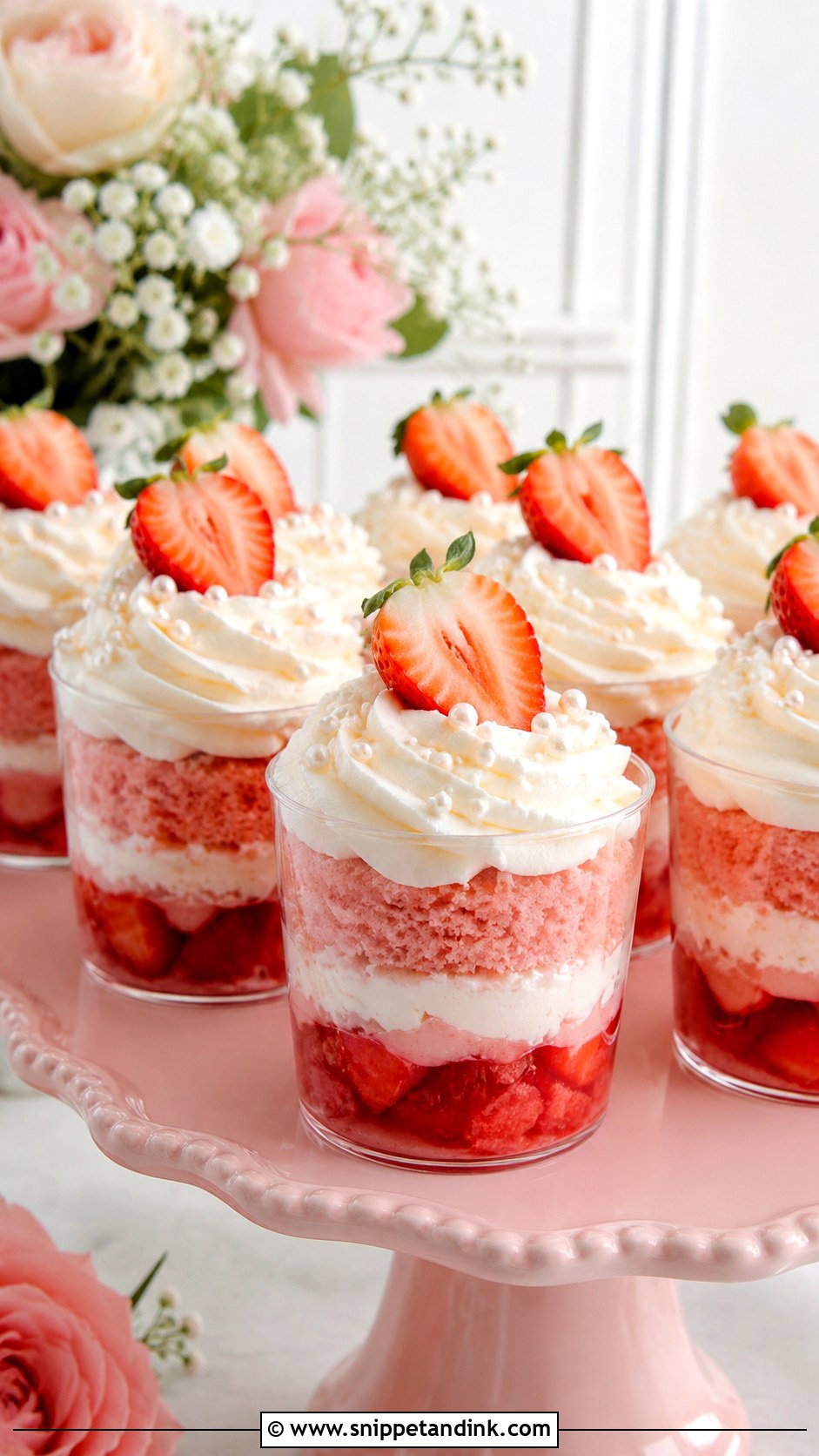 Strawberry Wedding Cake Shooters - Snippet and Ink - 20 Wedding Cake Shooters