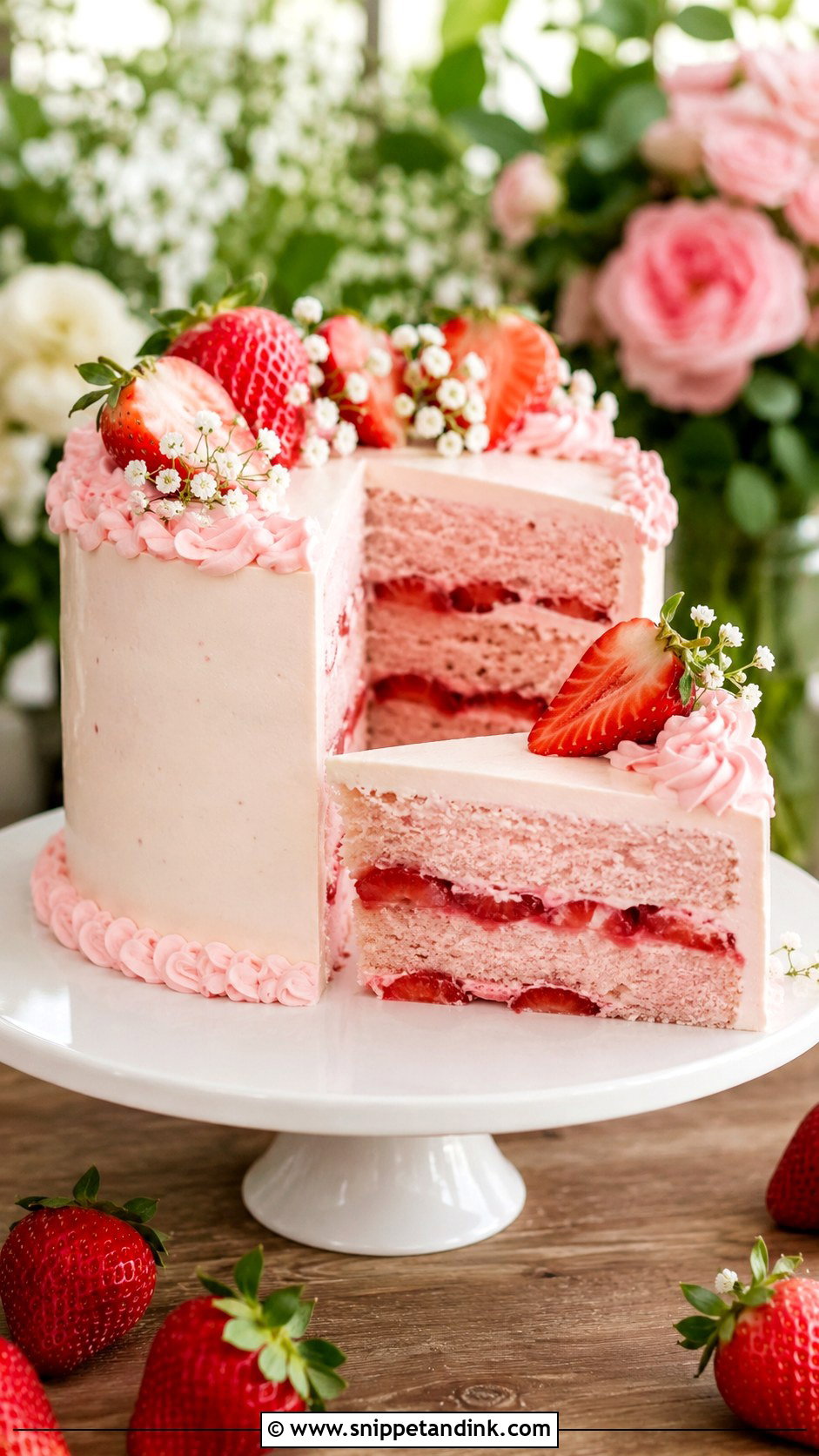 Strawberry Wedding Cake - Snippet and Ink - 20 Classic Wedding Cake Recipe