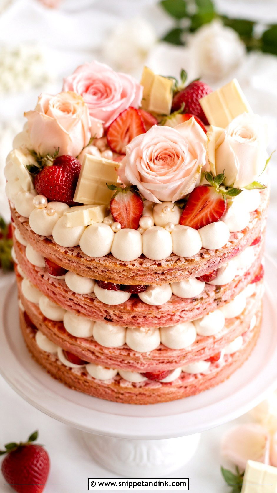 Strawberry Wedding Layered Cookie Cake - Snippet and Ink - 30 Wedding Layered Cookie Cake Ideas