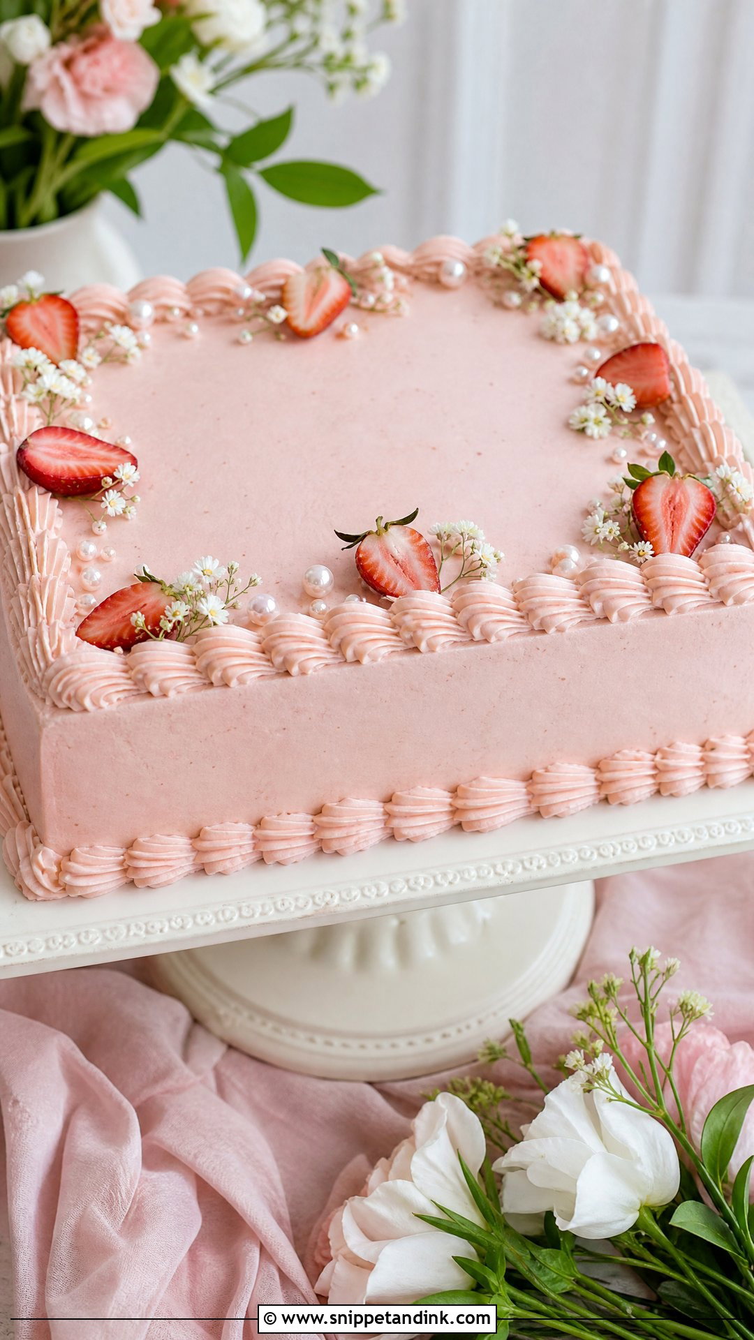 Strawberry Wedding Sheet Cake - Snippet and Ink - 20 Wedding Sheet Cakes