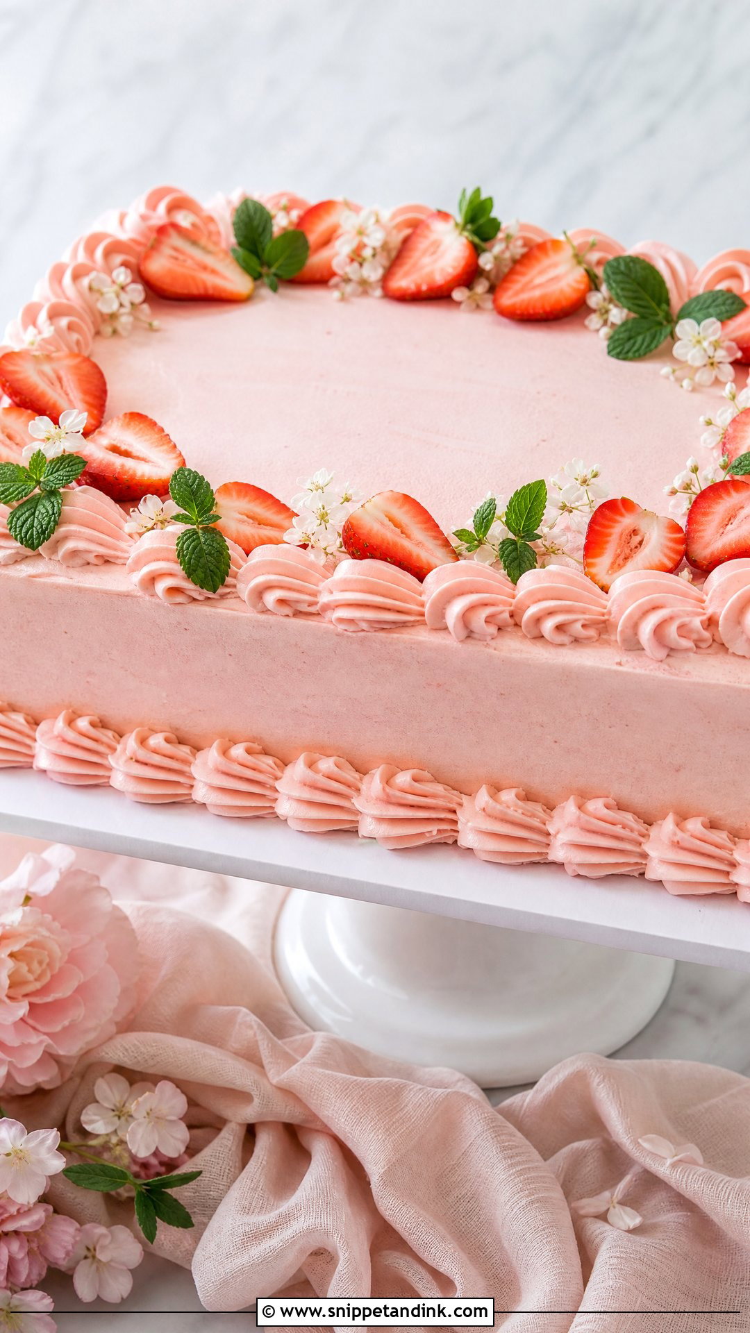 Strawberry Wedding Sheet Cake - Snippet and Ink - 20 Wedding Sheet Cake Ideas