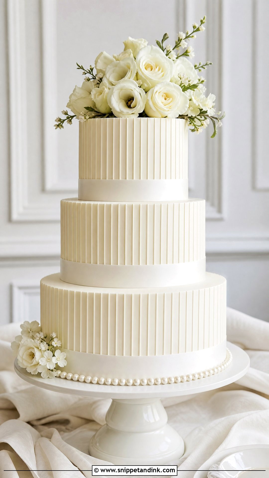 Striped Wedding Cake - Snippet and Ink - 20 Pattern Cake Ideas for Wedding