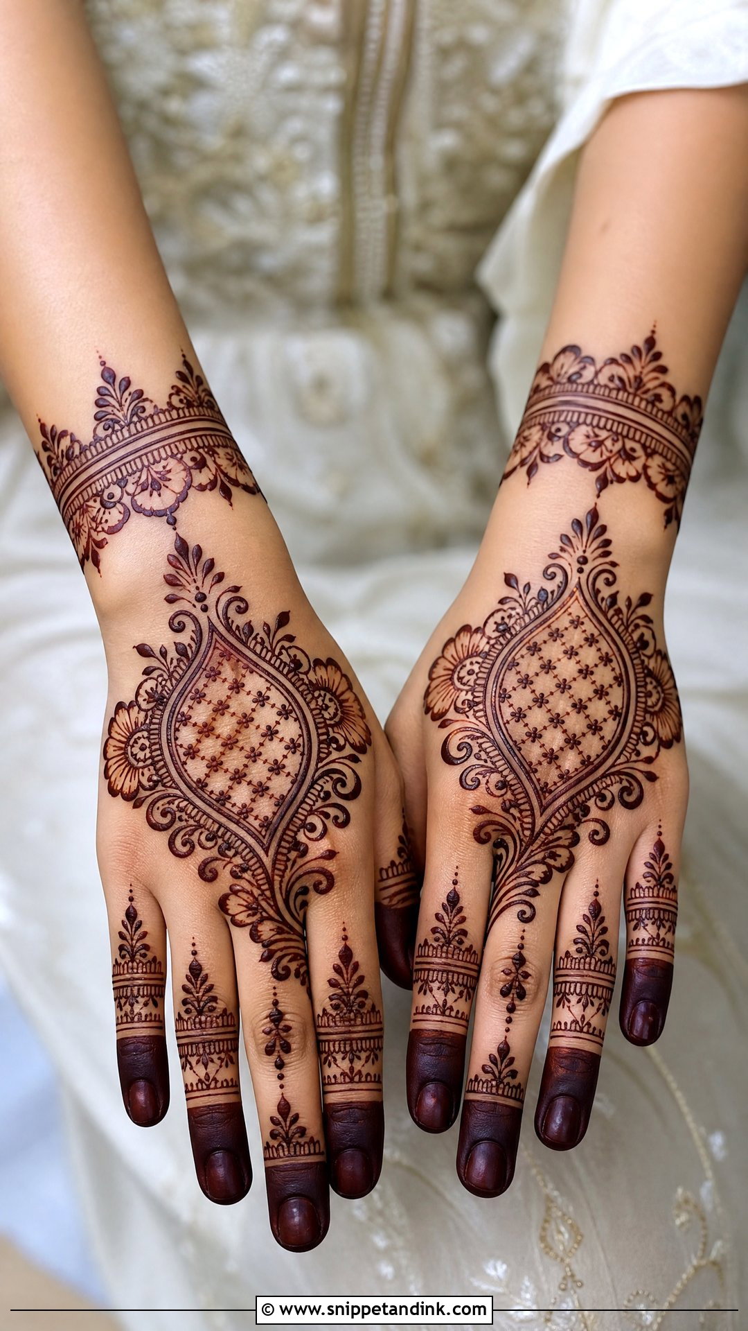 Stylish Back Hand Check Mehndi Design - Snippet and Ink - 30 Back Hand Check Mehndi Design Ideas