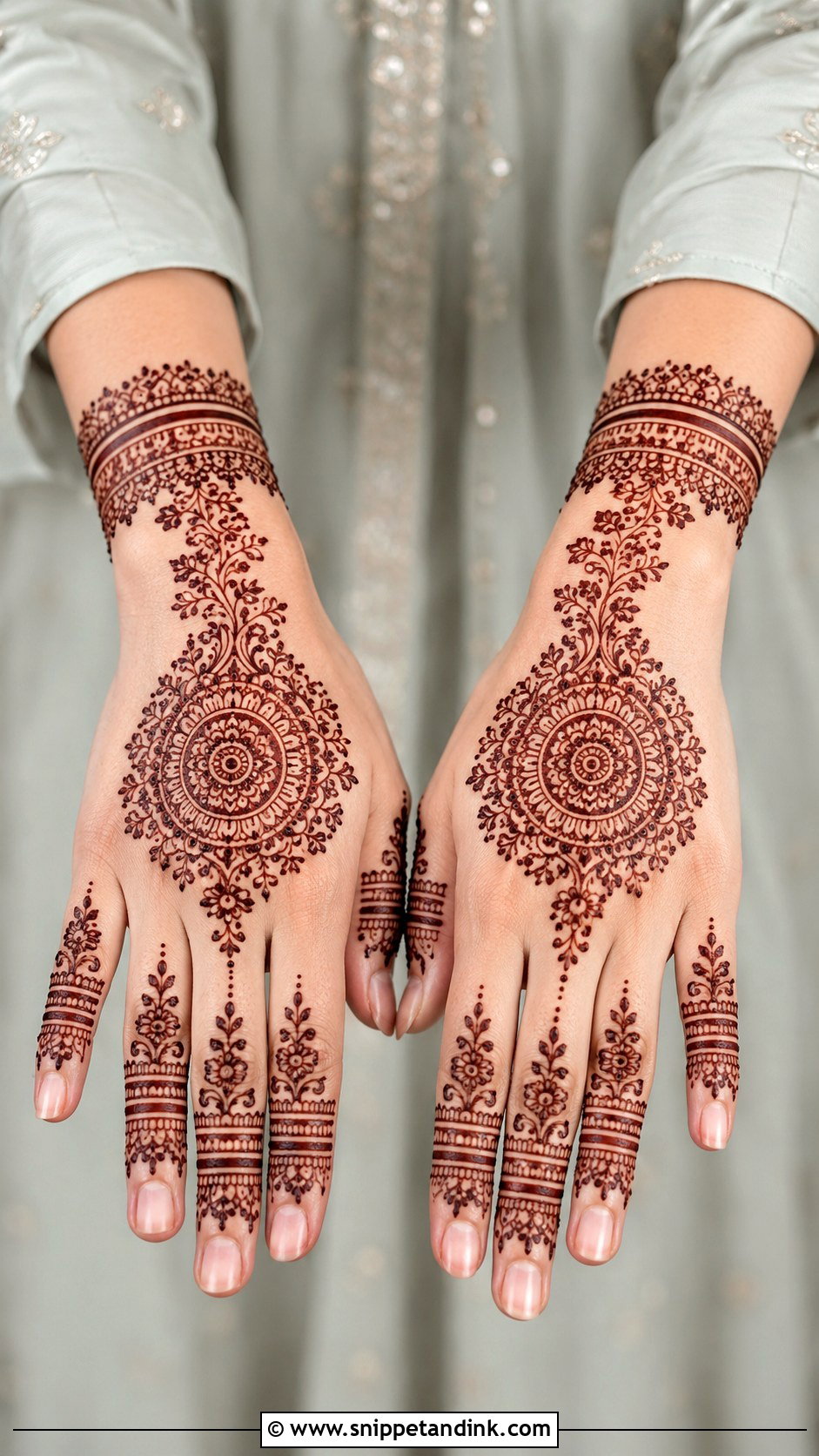 Stylish Back Hand Mehndi Design - Snippet and Ink - 35 Hand Mehndi Designs