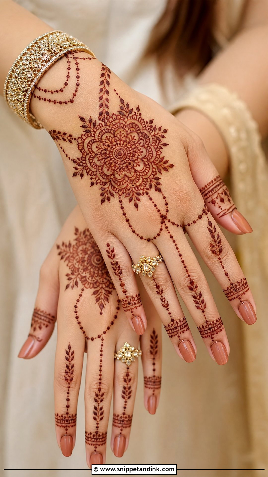 Stylish Back Hand Mehndi Design - Snippet and Ink - 35 Stylish Back Hand Mehndi Designs