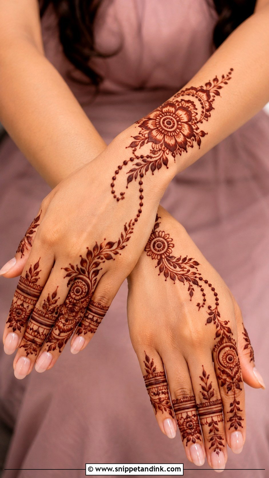 Stylish Back Hand Mehndi Design - Snippet and Ink - 35 Trendy Back Hand Mehndi Designs