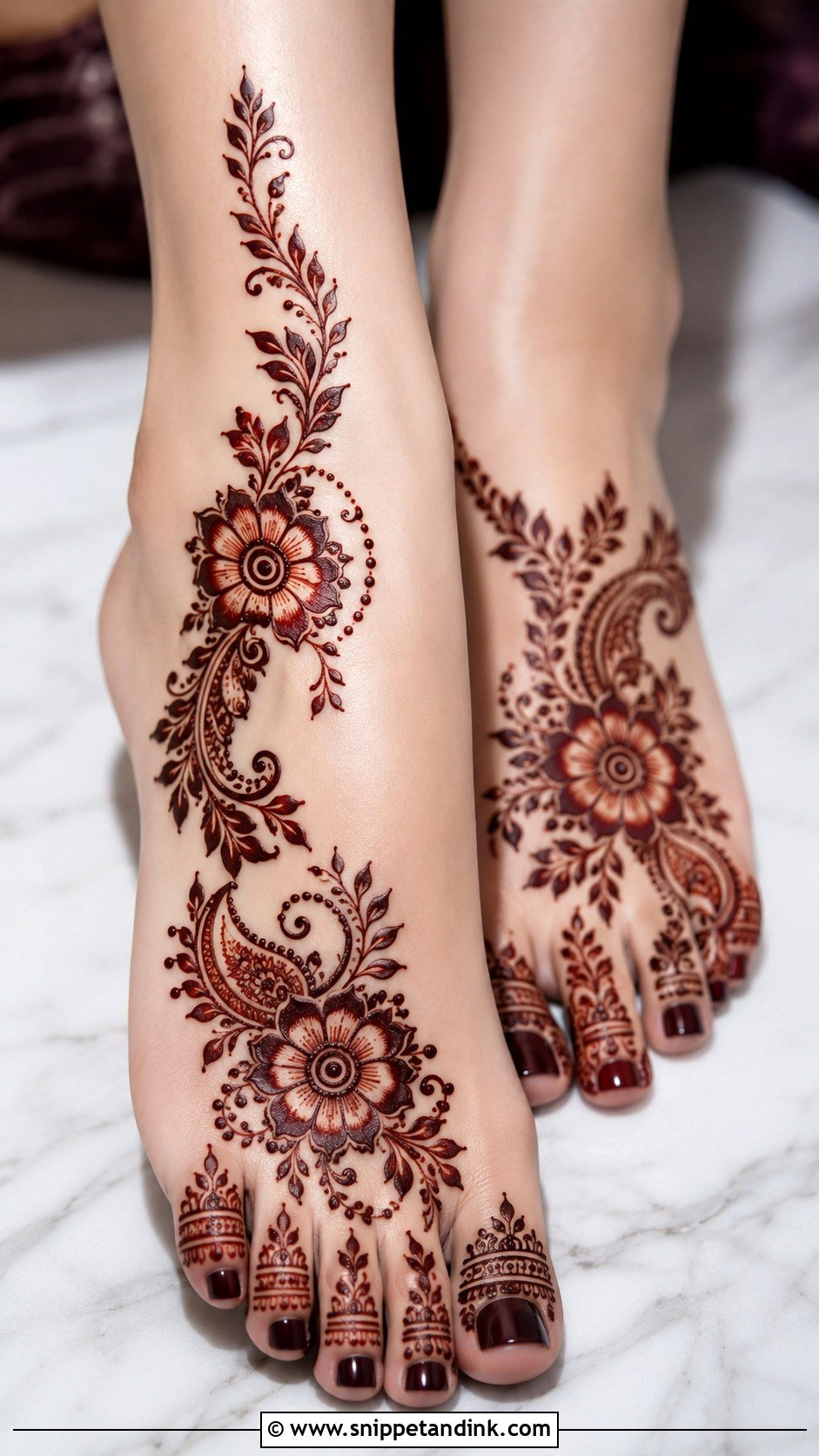 Stylish Feet Mehndi Design - Snippet and Ink - 35 Feet Mehndi Designs