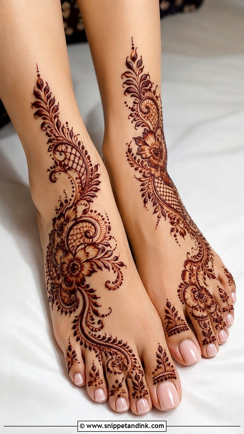 Stylish Foot Mehndi Design - Snippet and Ink - 35 Foot Mehndi Designs