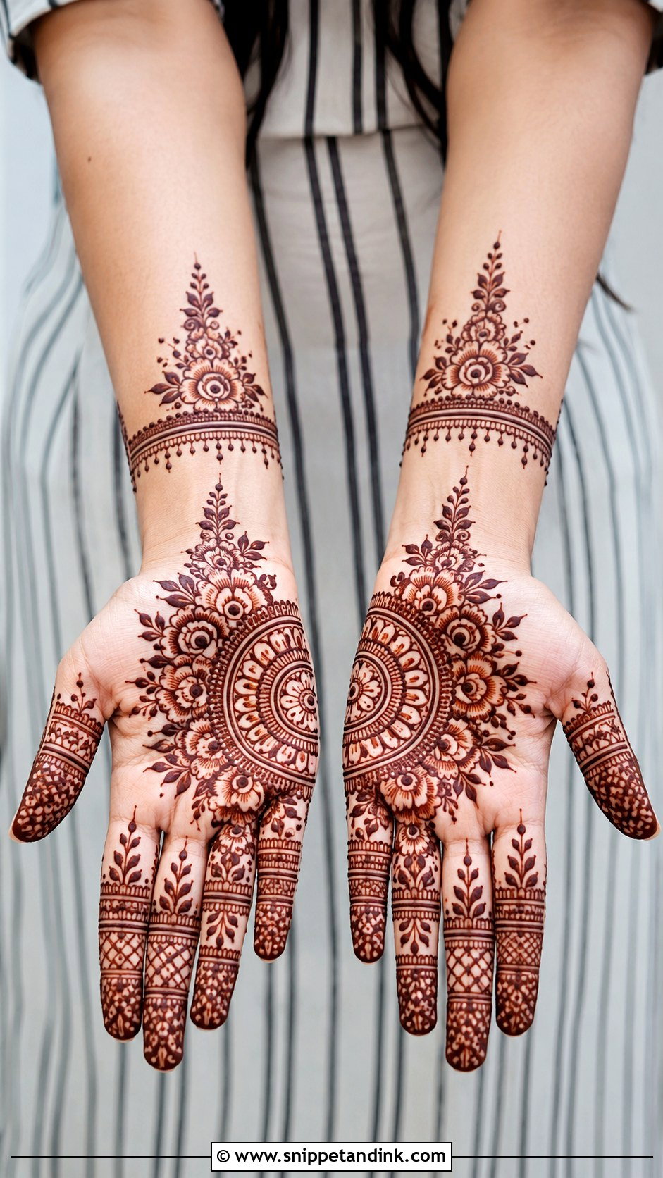 Stylish Front Hand Mehndi Design - Snippet and Ink - 35 Front Mehndi Design Ideas
