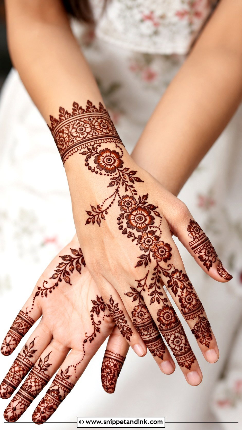Stylish Front Hand Mehndi Design - Snippet and Ink - 35 Trendy Front Hand Mehndi Designs