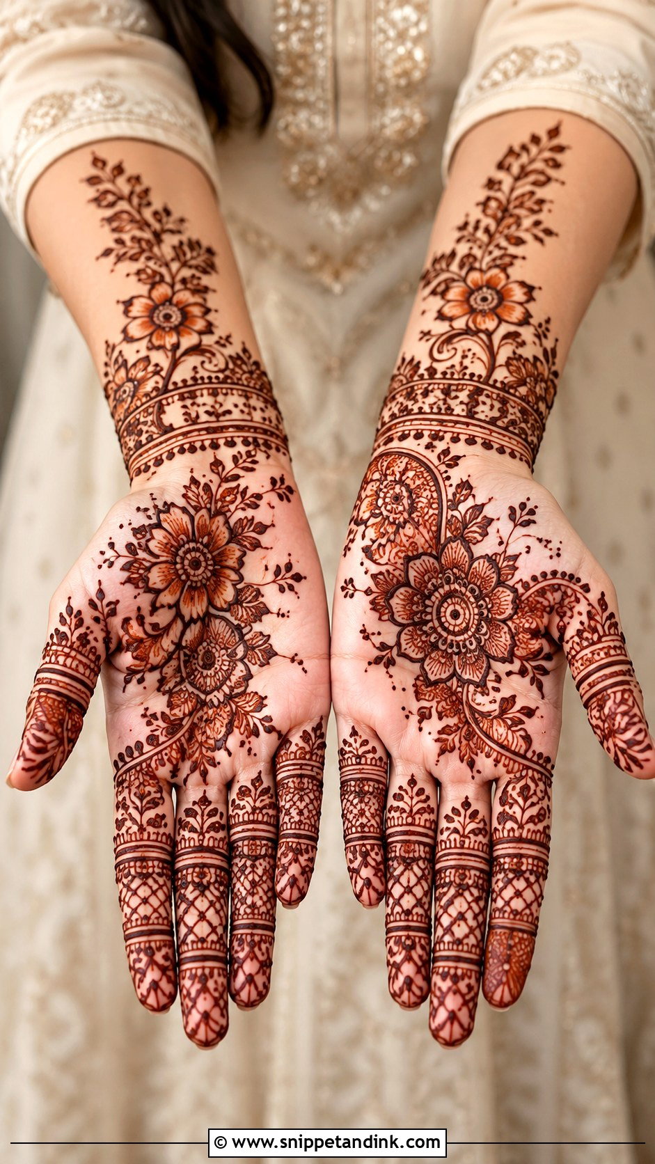 Stylish Front Hand Mehndi Design - Snippet and Ink - 35 Beautiful Front Hand Mehndi Design Ideas