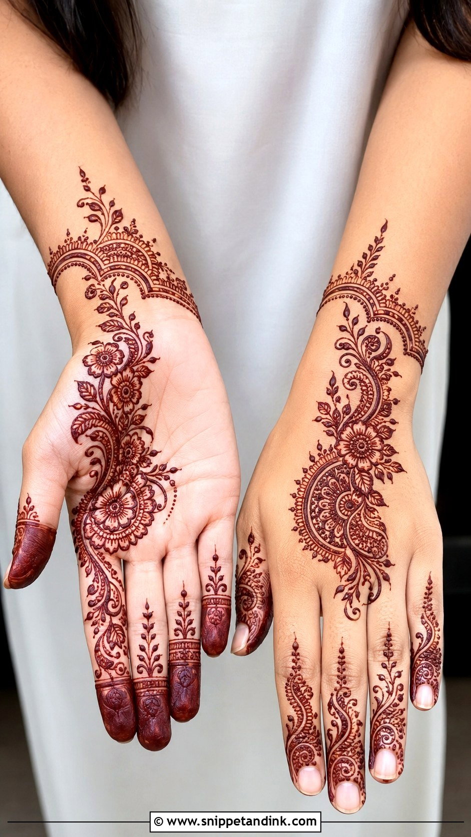 Stylish Half Hand Mehndi Design - Snippet and Ink - 35 Latest Stylish Mehndi Designs
