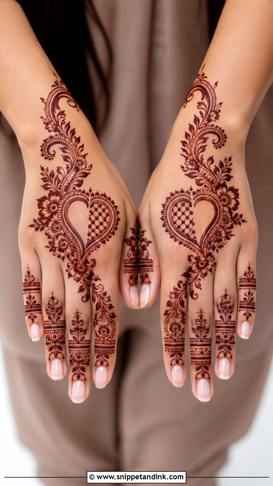 Stylish Heart Mehndi Design - Snippet and Ink - 30 Heart Mehndi Designs
