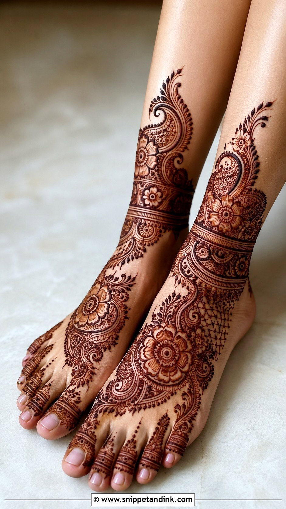 Stylish Leg Mehndi Design - Snippet and Ink - 35 Leg Mehndi Design Ideas