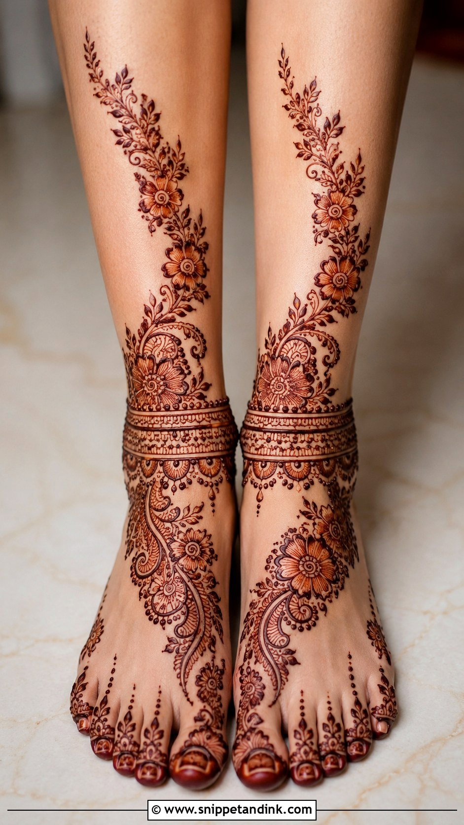 Stylish Legs Mehndi Design - Snippet and Ink - 35 Legs Mehndi Design Ideas