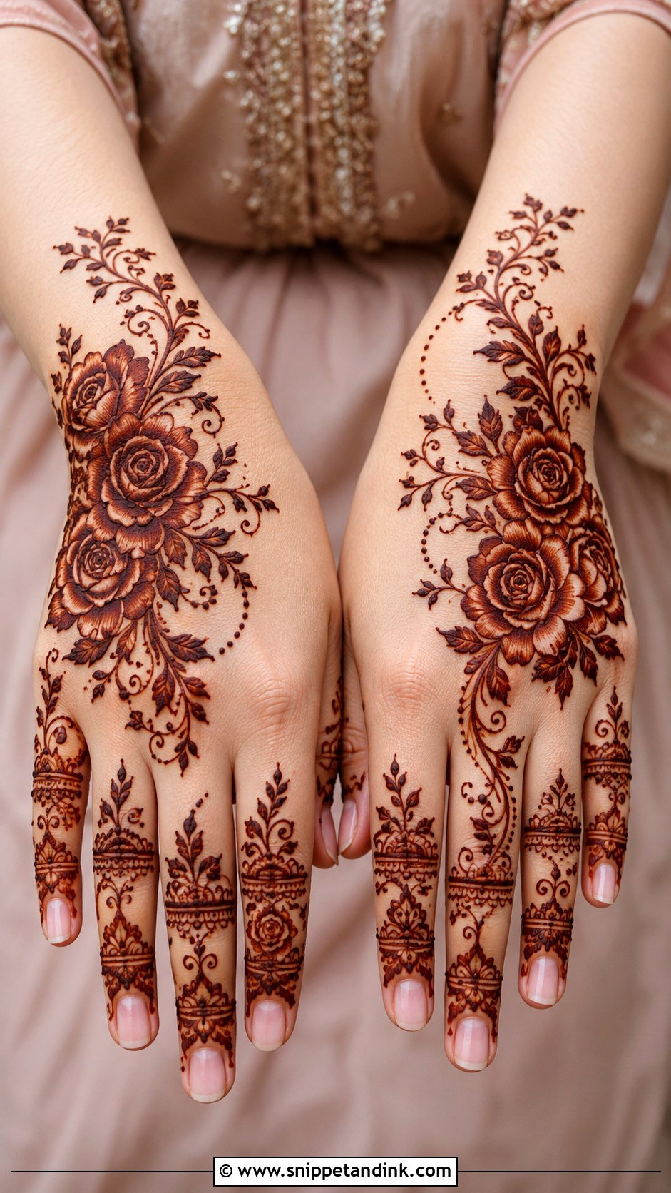 Stylish Rose Mehndi Design - Snippet and Ink - 35 Latest Stylish Mehndi Designs