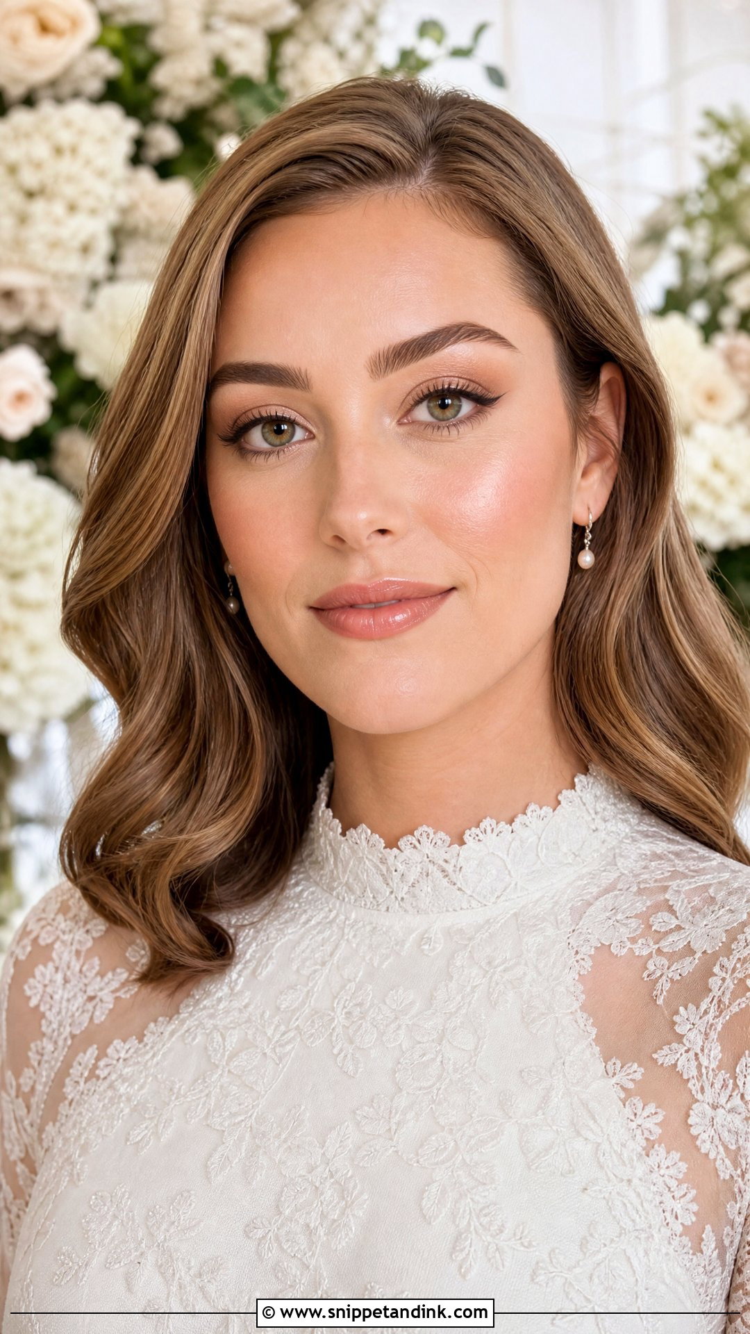 Subtle Bridal Makeup With Glossy Lips - Snippet and Ink - 25 Subtle Bridal Makeup Ideas