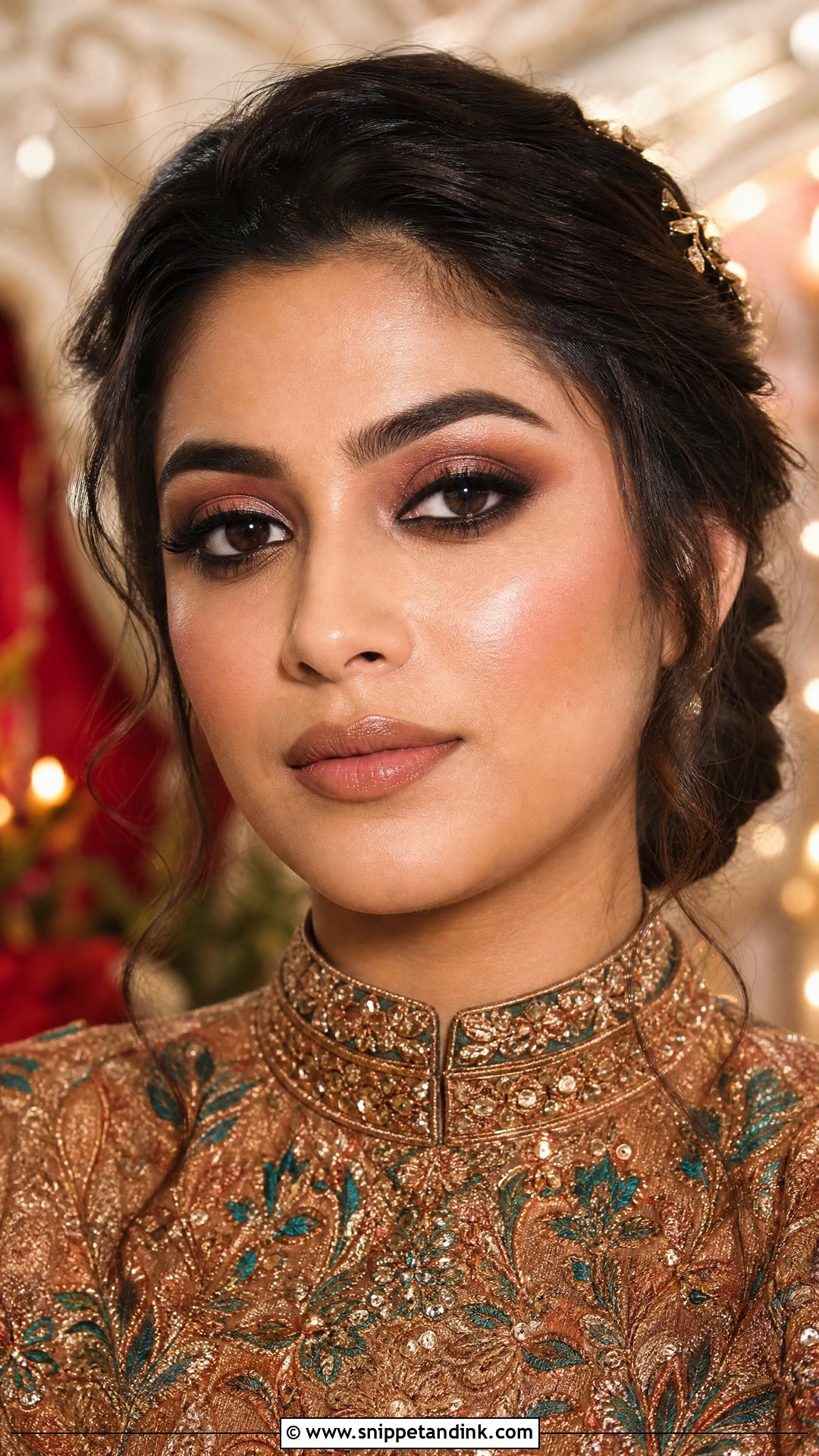 Subtle Indian Bridal Makeup With Brown Smokey Eyes - Snippet and Ink - 20 Subtle Indian Bridal Makeup Ideas