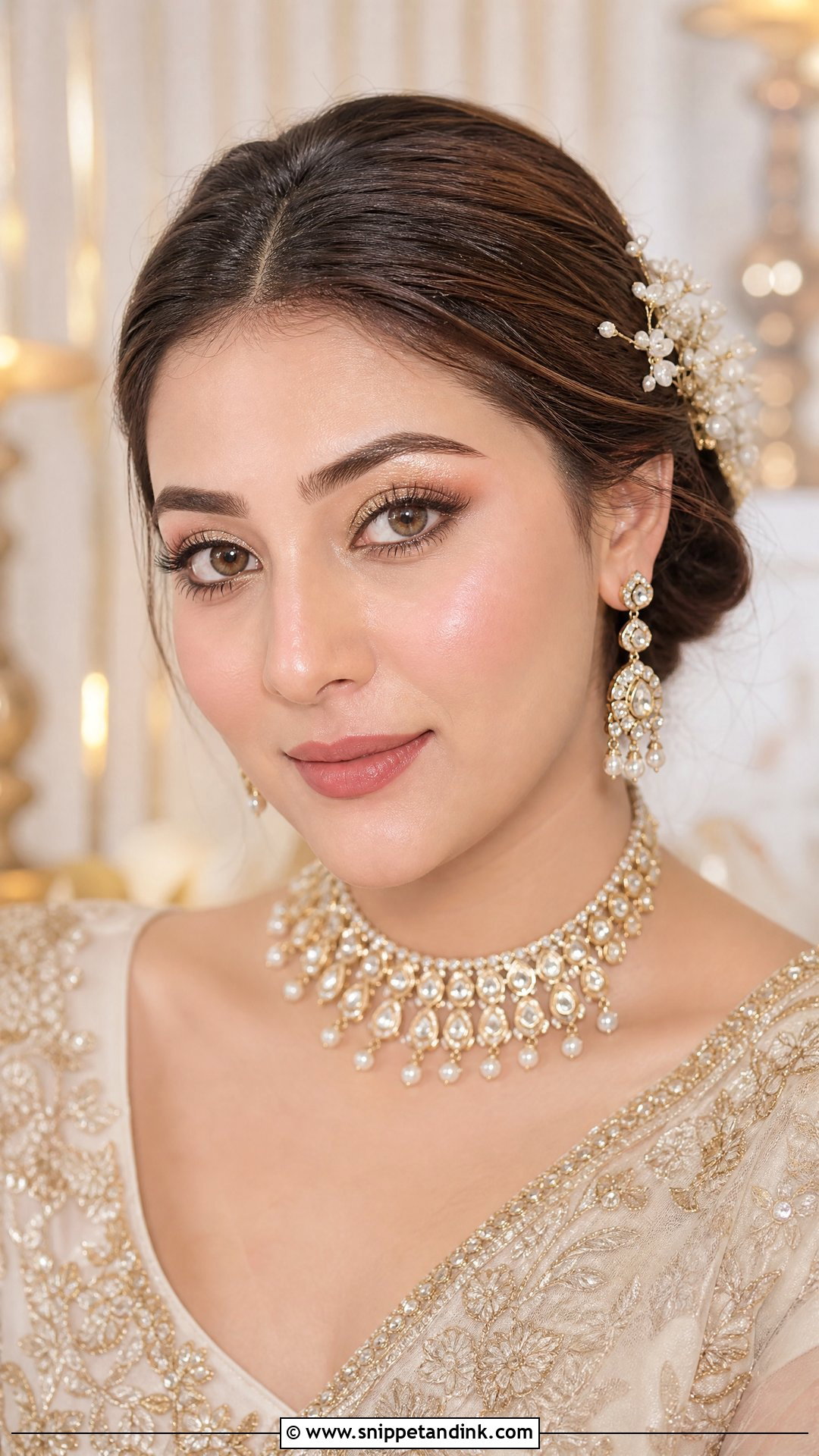 Subtle Indian Bridal Makeup With Champagne Shimmer - Snippet and Ink - 20 Subtle Indian Bridal Makeup Ideas