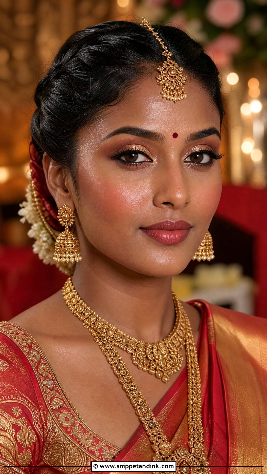 Subtle Indian Bridal Makeup With Gold Eyeshadow - Snippet and Ink - 20 Subtle Indian Bridal Makeup Ideas