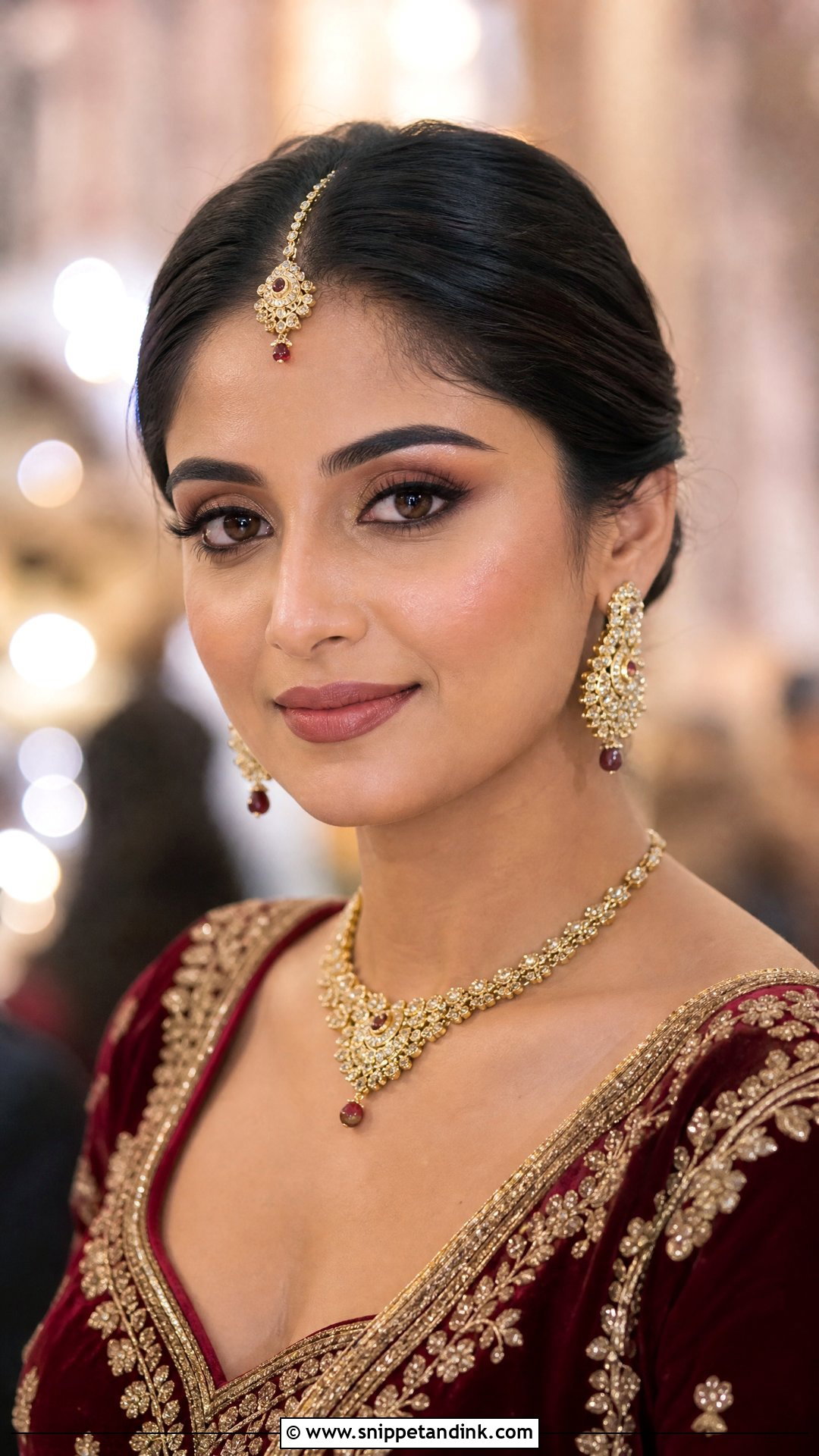 Subtle Indian Bridal Makeup With Matte Skin - Snippet and Ink - 20 Subtle Indian Bridal Makeup Ideas