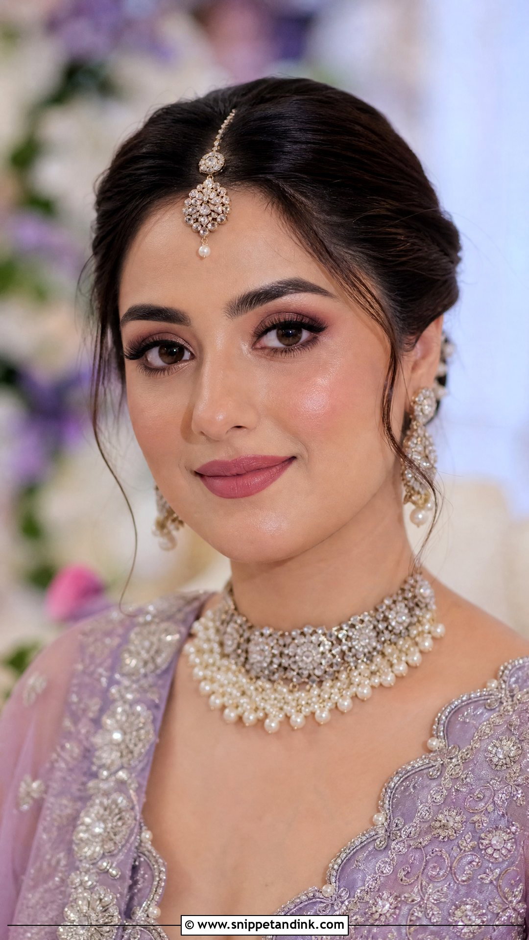Subtle Indian Bridal Makeup With Mauve Lips - Snippet and Ink - 20 Subtle Indian Bridal Makeup Ideas