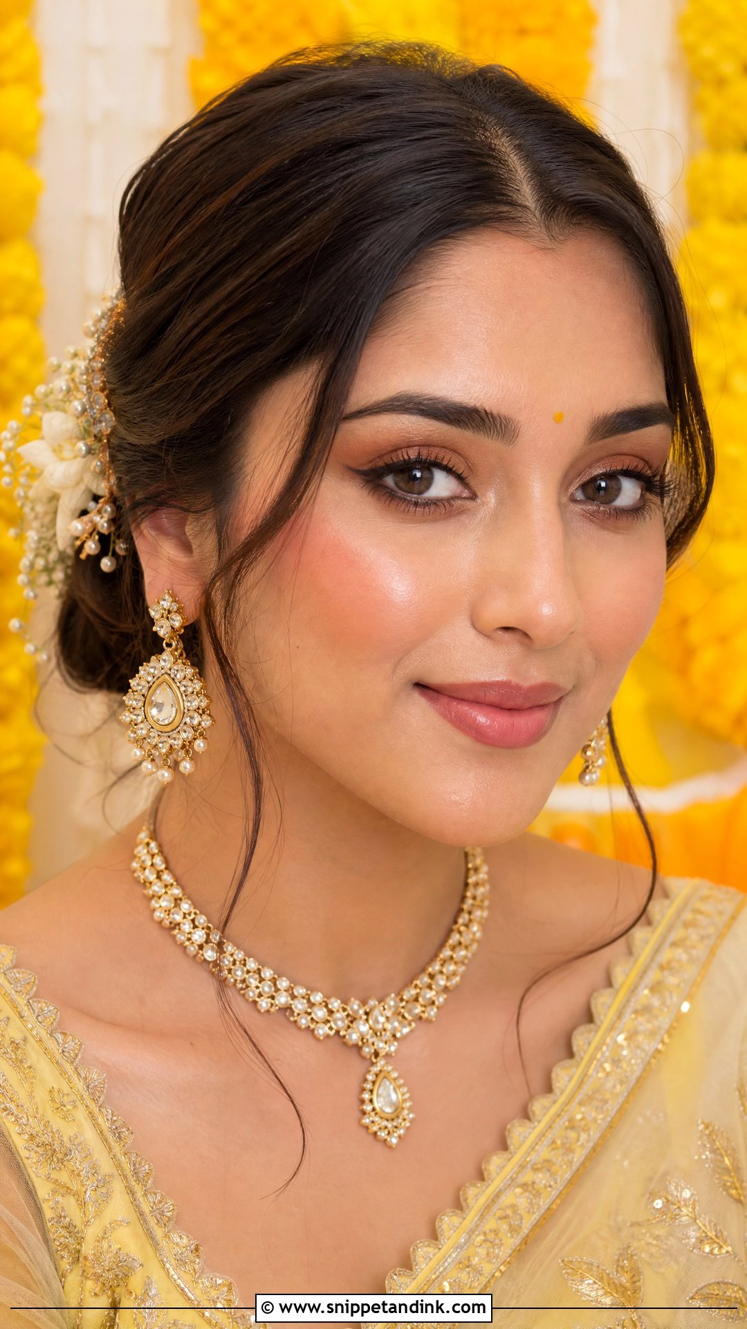 Subtle Indian Bridal Makeup With Peach Blush - Snippet and Ink - 20 Subtle Indian Bridal Makeup Ideas