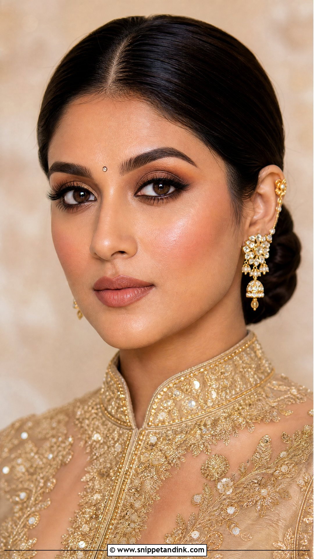 Subtle Indian Bridal Makeup With Soft Contour - Snippet and Ink - 20 Subtle Indian Bridal Makeup Ideas