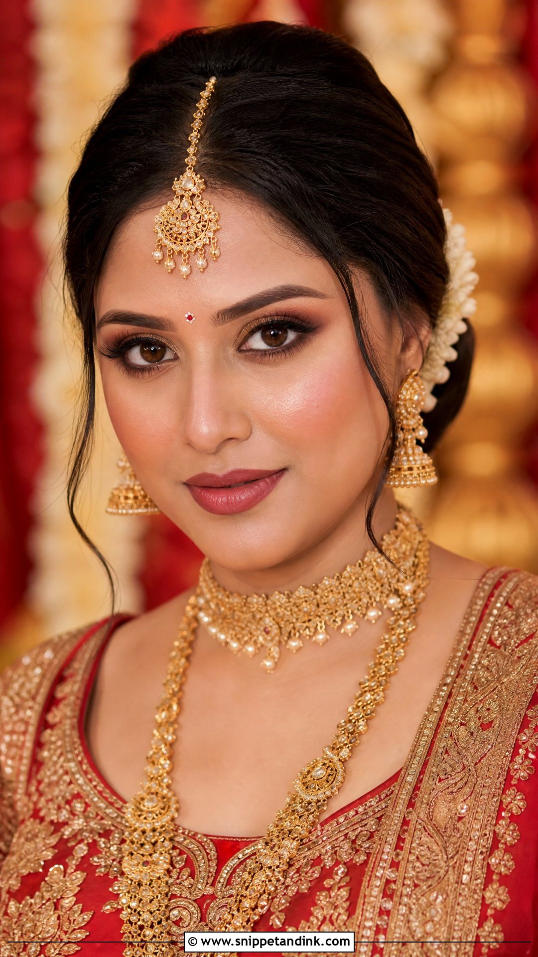 Subtle Indian Bridal Makeup With Traditional Jewelry - Snippet and Ink - 20 Subtle Indian Bridal Makeup Ideas