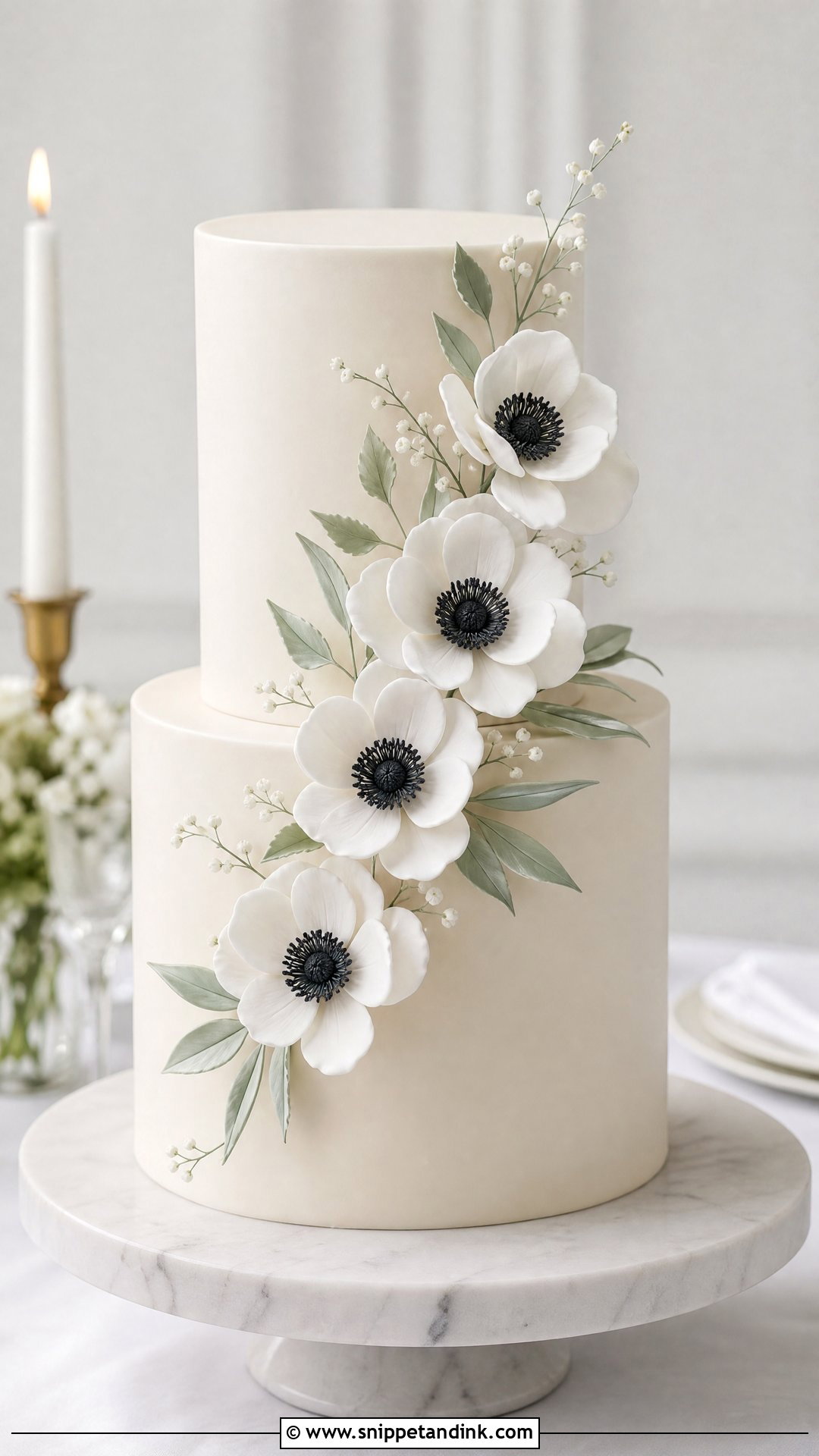Sugar Anemone Wedding Cake - Snippet and Ink - 20 Sugar Cake Ideas for Wedding