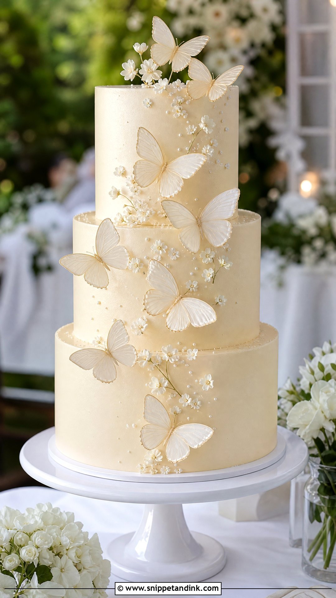 Sugar Butterfly Wedding Cake - Snippet and Ink - 20 Sugar Cake Ideas for Wedding