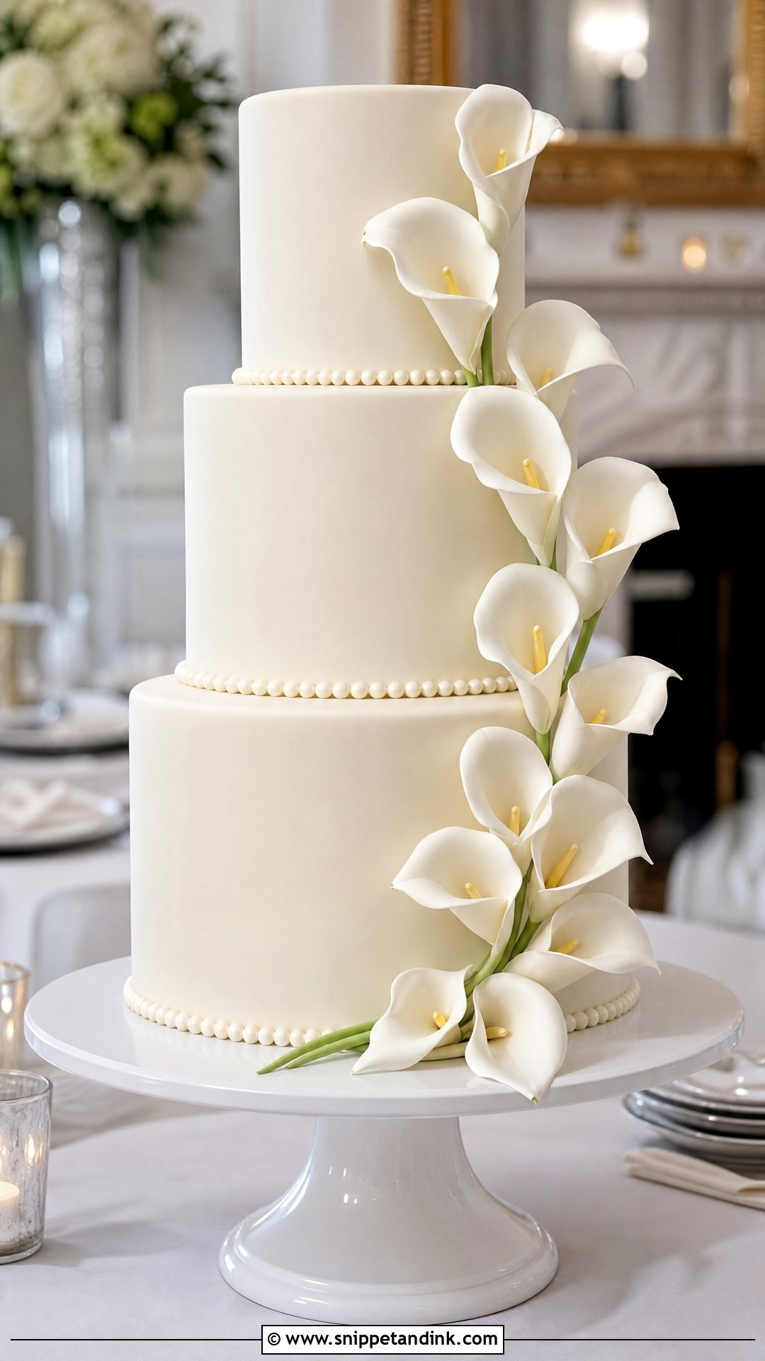 Sugar Calla Lily Wedding Cake - Snippet and Ink - 20 Sugar Cake Ideas for Wedding