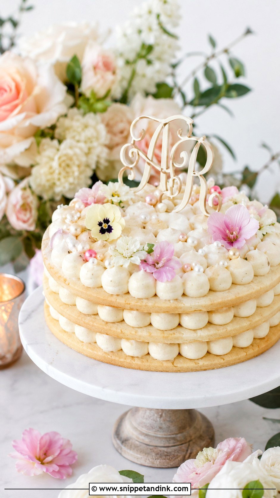 Sugar Cookie Wedding Layered Cookie Cake - Snippet and Ink - 30 Wedding Layered Cookie Cake Ideas