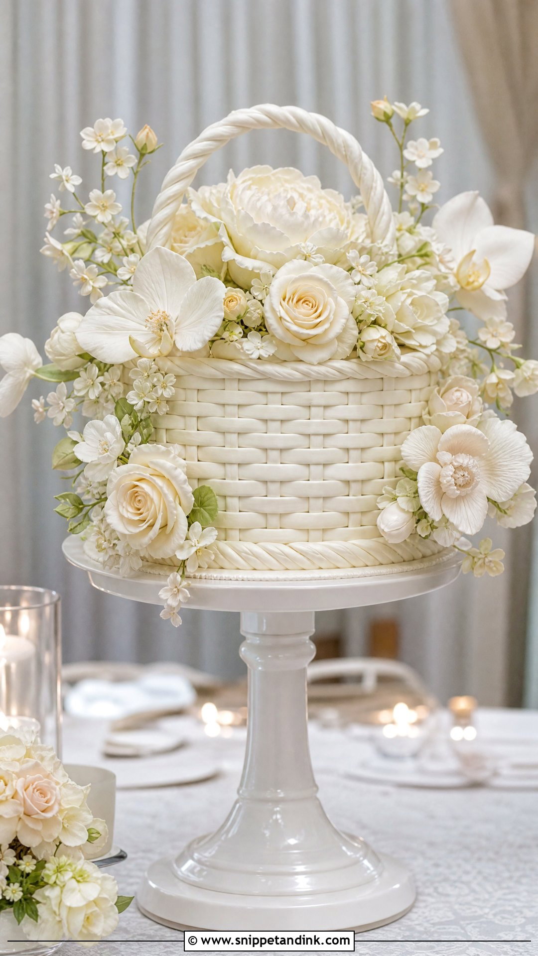 Sugar Flower Basket Wedding Cake - Snippet and Ink - 25 Flower Basket Cake Ideas for Wedding