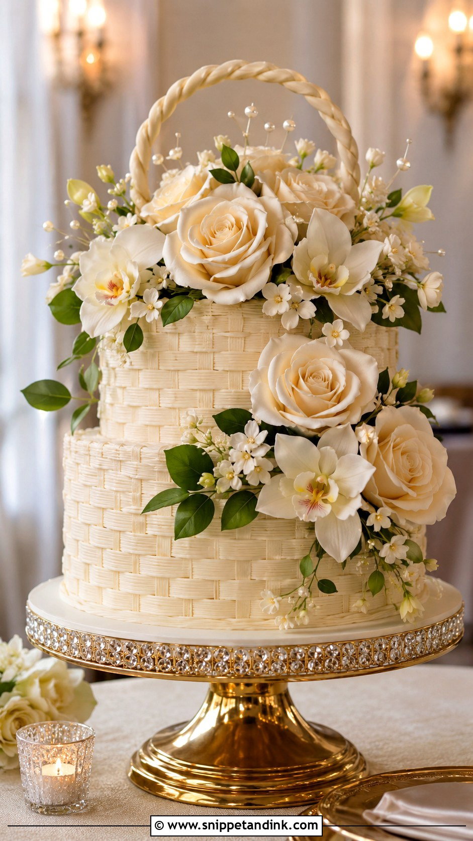 Sugar Flower Basket Wedding Cake - Snippet and Ink - 20 Flower Basket Cake Designs for Wedding