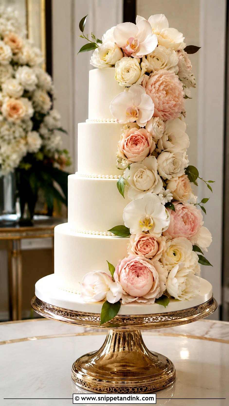 Sugar Flower Bouquet Wedding Cake - Snippet and Ink - 20 Bouquet Cake Design Ideas for Wedding