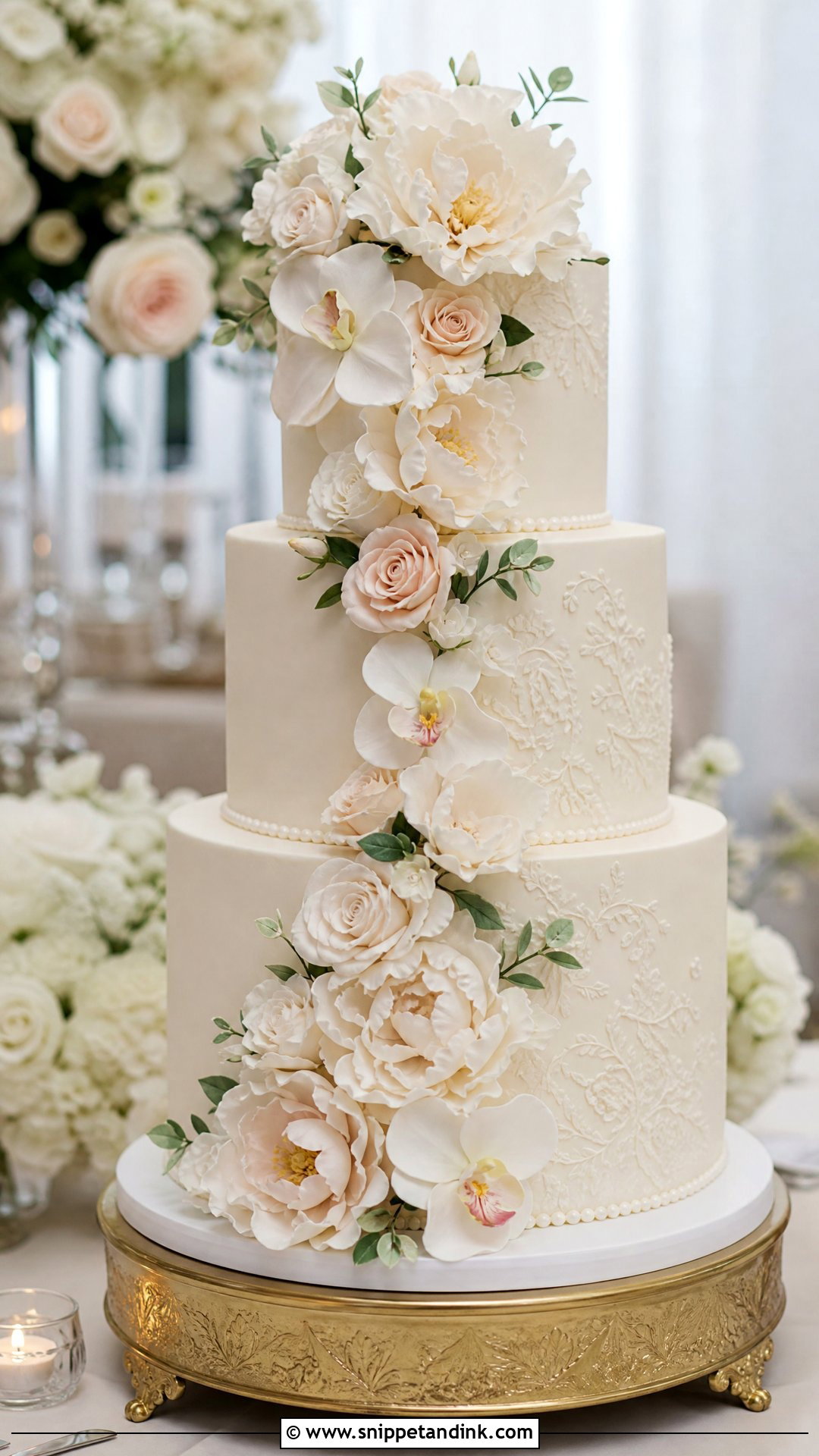 Sugar Flower Fondant Wedding Cake - Snippet and Ink - 35 Fondant Cakes for Wedding