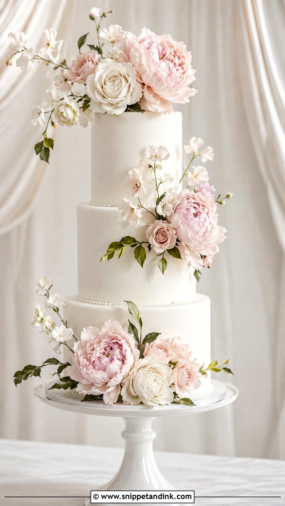 Sugar Flower Wedding Cake - Snippet and Ink - 20 Best Cake Design Ideas for Wedding