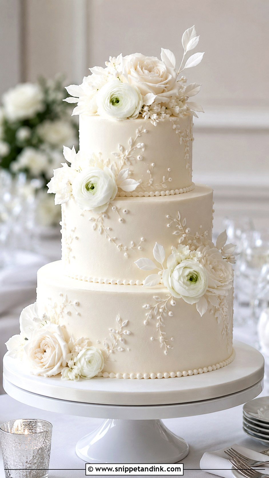 Sugar Flower Wedding Cake - Snippet and Ink - 20 Floral Wedding Cakes