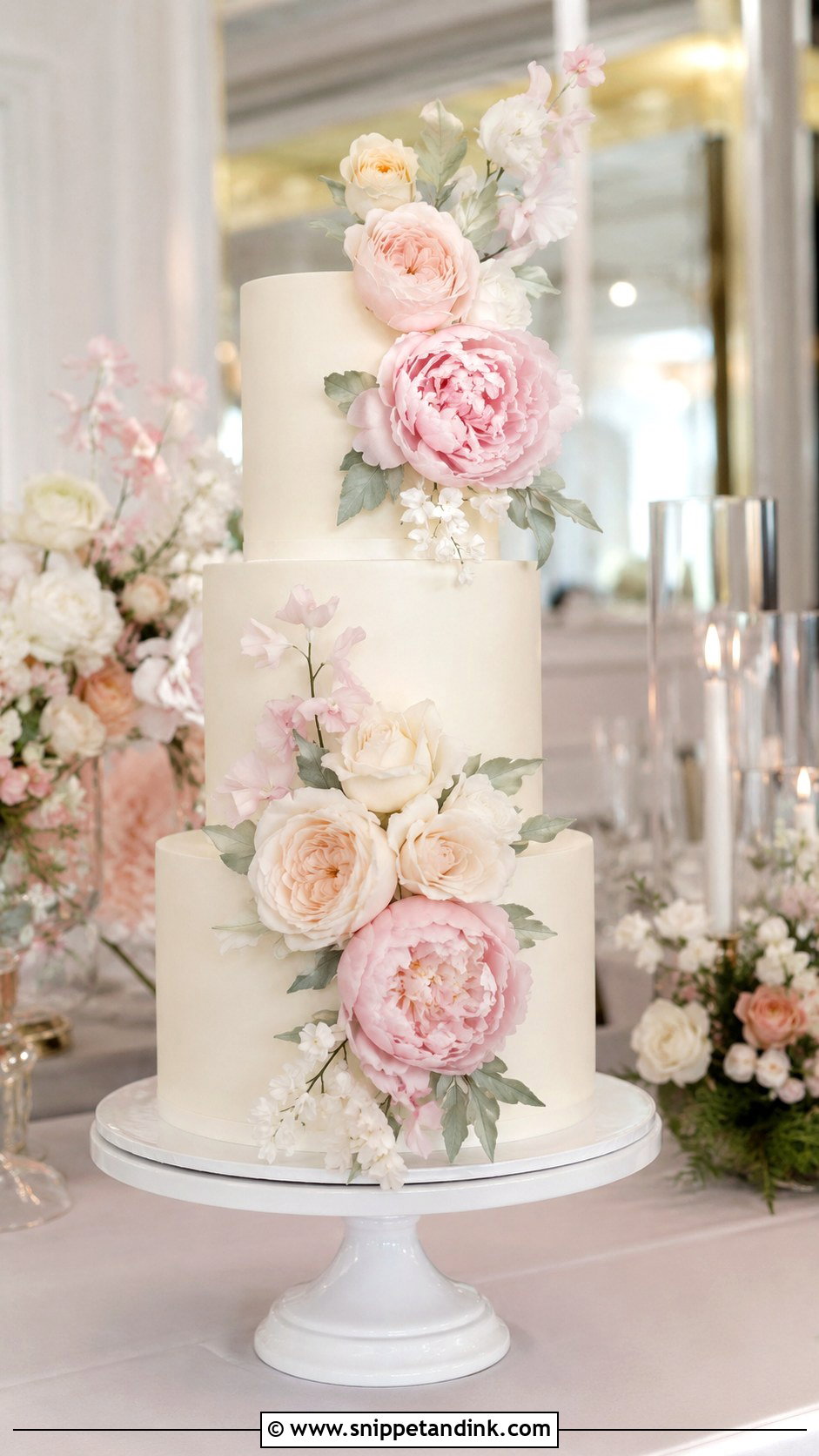 Sugar Flower Wedding Cake - Snippet and Ink - 20 Gorgeous Wedding Cake Ideas