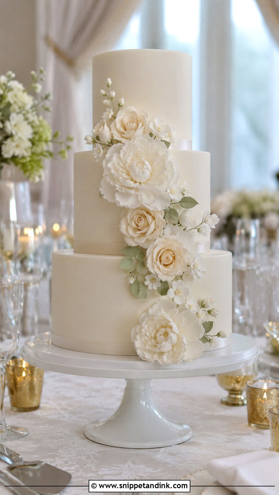 Sugar Flower Wedding Cake - Snippet and Ink - 20 Simple Floral Wedding Cake Ideas
