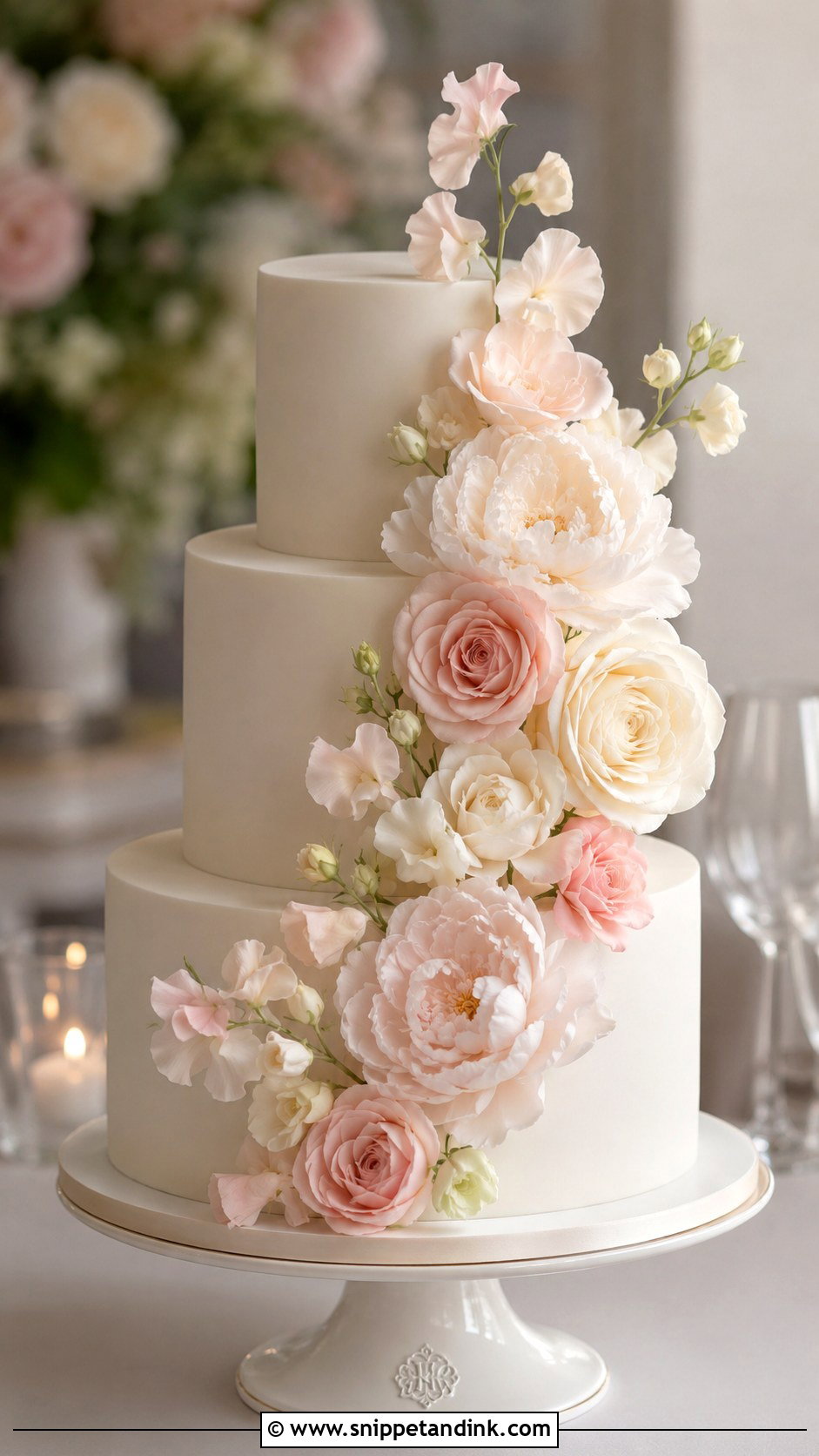 Sugar Flower Wedding Cake - Snippet and Ink - 20 Sophisticated Wedding Cake Ideas